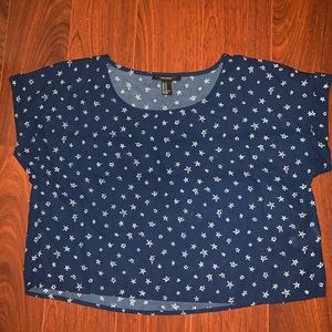 Forever 21 Chiffon Star Print Crop Top